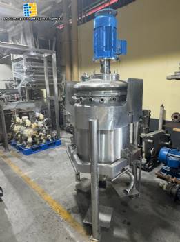 Stainless steel jacketed mixing tank Turbon Mixer high shear Recinox 200 liters